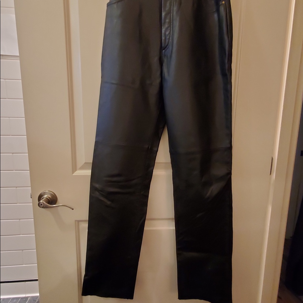 MOTOR-CYCLE Pants by COLEBROOK & COMPANY Women's 4-Pocket ALL-LEATHER for safety